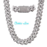 19mm 925 Sterling Silver w/CZ Cuban Link